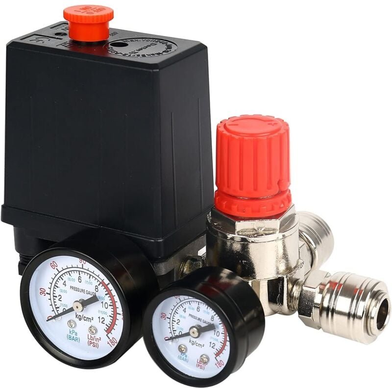 Thumbnail - Ousudela - Druckschalter Luftkompressor Druckregler Kompressor mit Manometer Schalter Luftkompressor Steuerventil