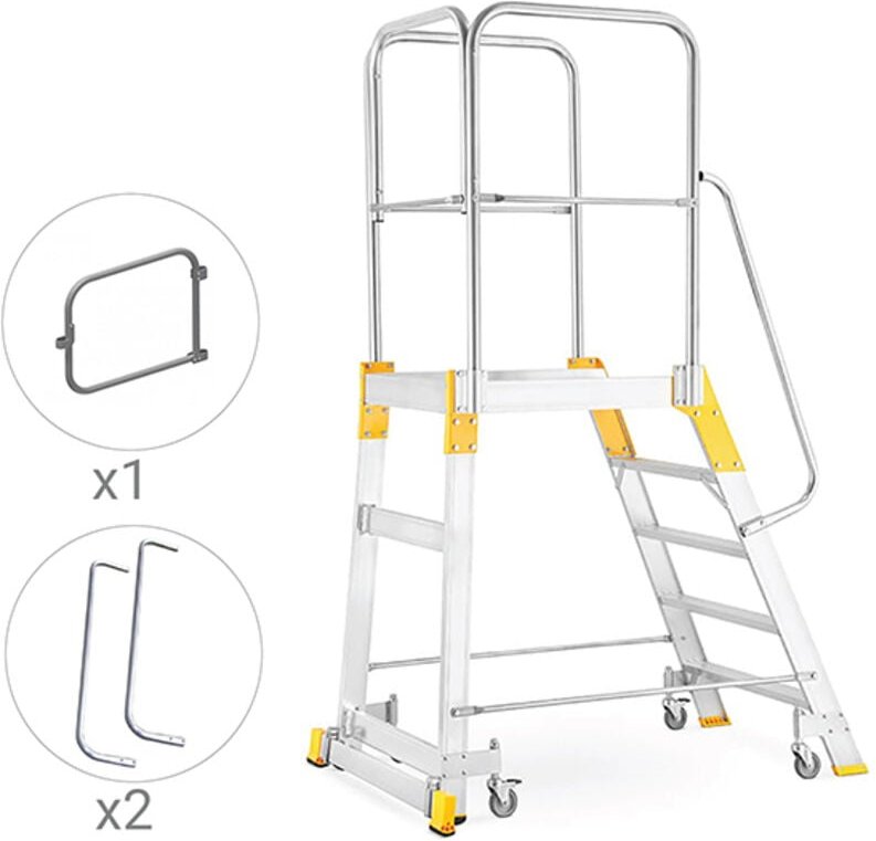 Mobile Plattformtreppe 4 Stufen - Maximale Arbeitshöhe. 2.83m - 9504R-MCP