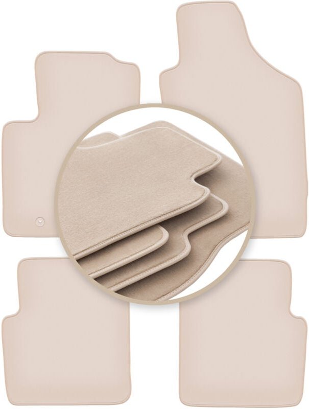 Beige PREMIUM-Matten für: Fiat 500 Cabrio, Fließheck 2007-2013