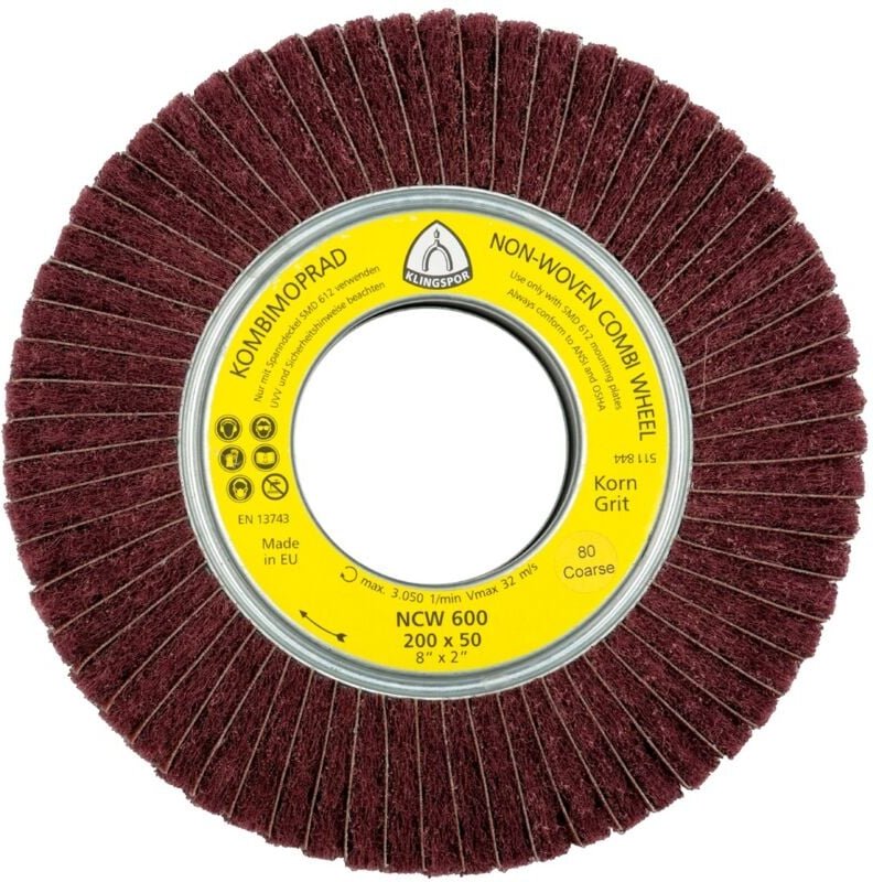 Thumbnail - Klingspor NCW 600 Vliesmopräder Kombination, 165 x 50 x 43,1 mm Korn 100 Medium