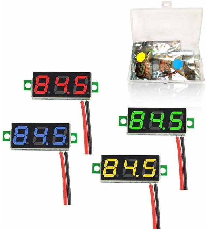Shining House - Stück 0,28 Zoll Mini-Digitalvoltmeter, LED-Anzeige Voltmeter, dc 2,4–30 v Messbereich, Zweidraht-Spannun...