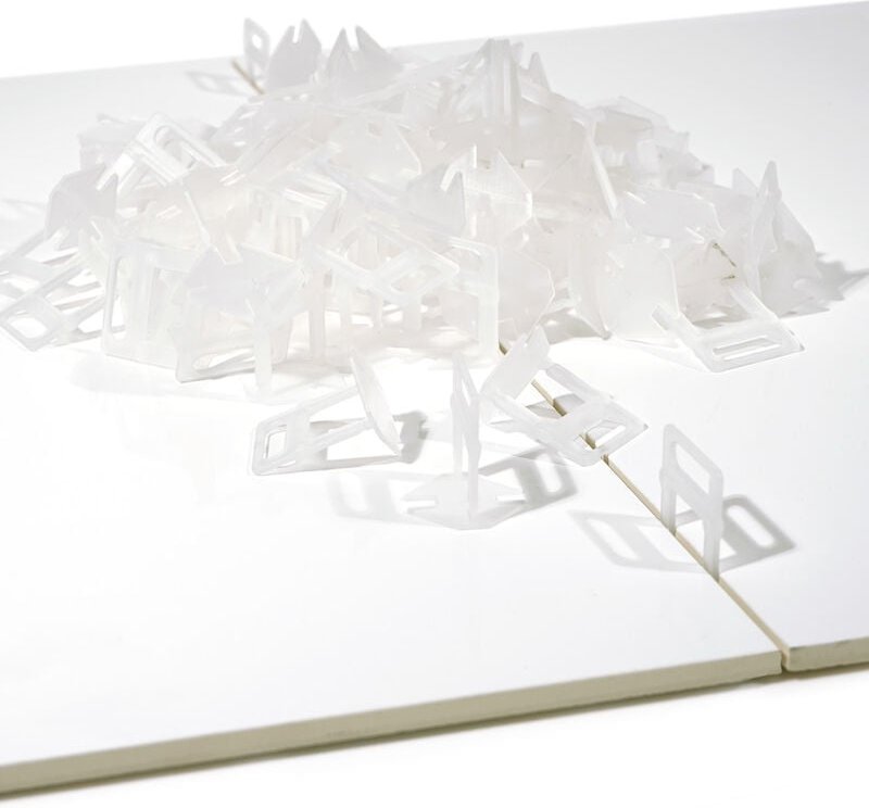 XPOtool 800x Zuglaschen für Fliesen Nivelliersystem, 1,0 mm Fugenbreite, Fliesen Verlegehilfe, Laschen mit Sollbruchstel...