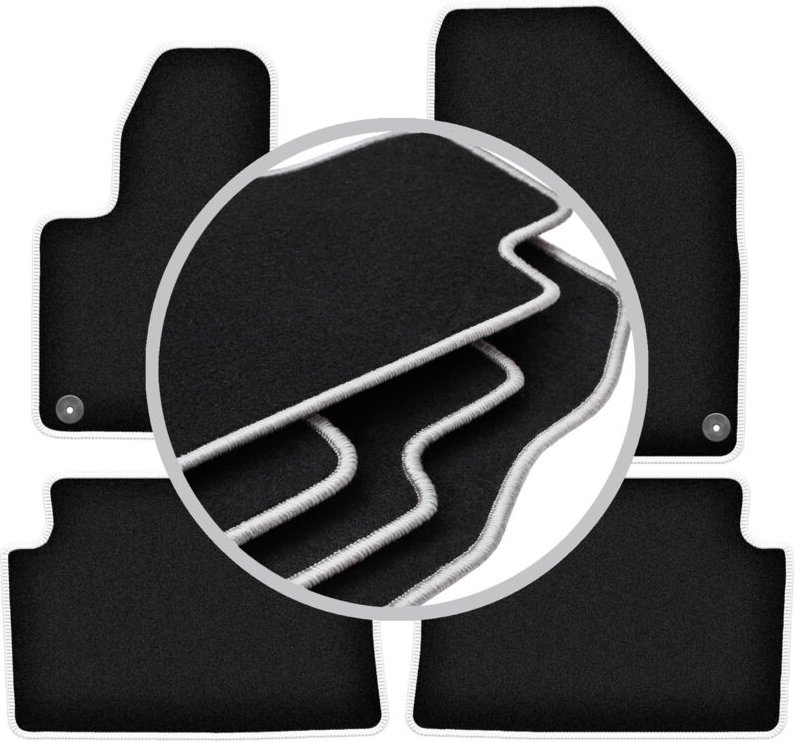 CARLUX-SILVER Autofußmatten für: Citroen C5 II X7 Liftback, Limousine, Kombi, Tourer (2008-2017)