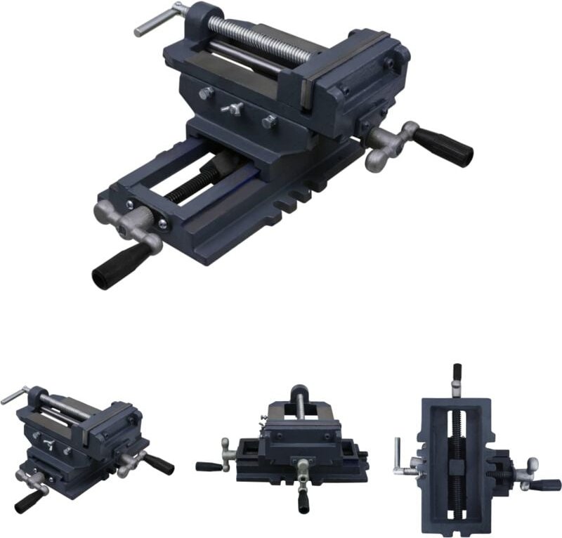 The Living Store - Schraubstock Kreuztisch Handbetrieben 150 mm - Schraubzwingen & -stöcke