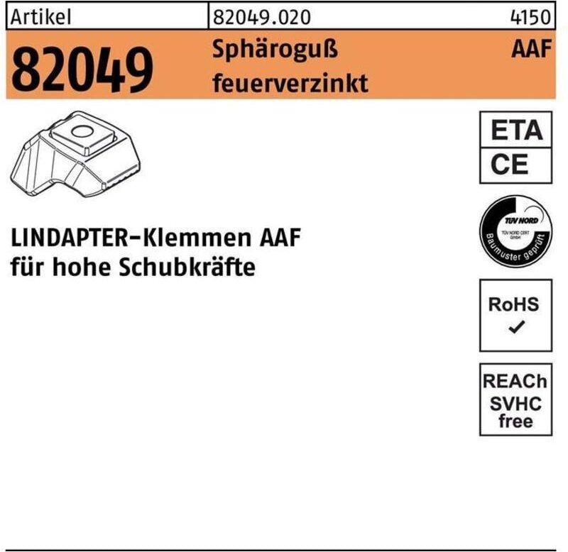 Thumbnail - Klemme R 82049 AAF M 16 Sphäroguß feuerverzinkt