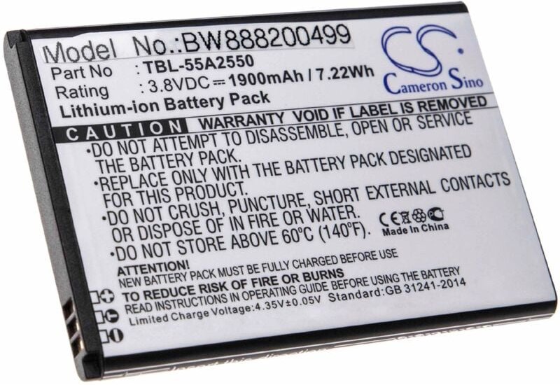 vhbw Akku Ersatz für TP-Link TBL-55A2550 für Router Modem Hotspots (1900 mAh, 3,8 V, Li-Ion)