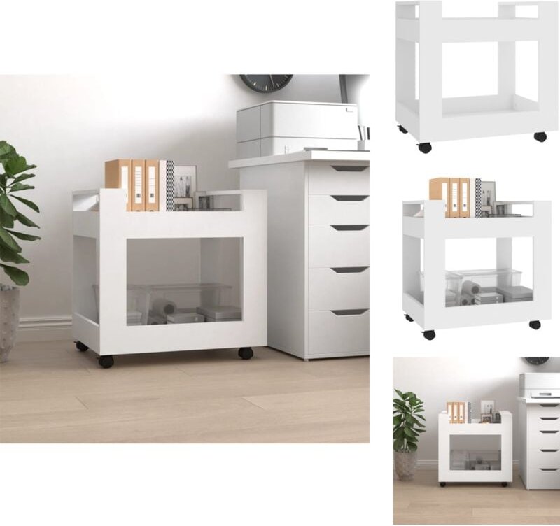 Kücheninseln & Küchenwagen - Living Bürowagen Weiß 60x45x60 cm Holzwerkstoff