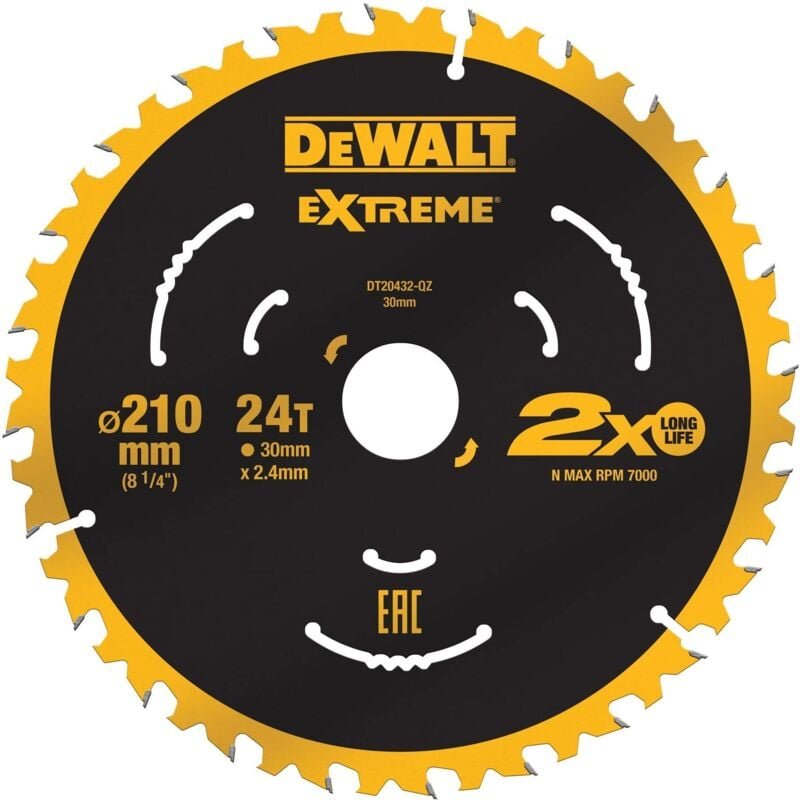 Zubehör - Sägeblatt 210x30 mm, 24 Zähne DT20432 - Dewalt