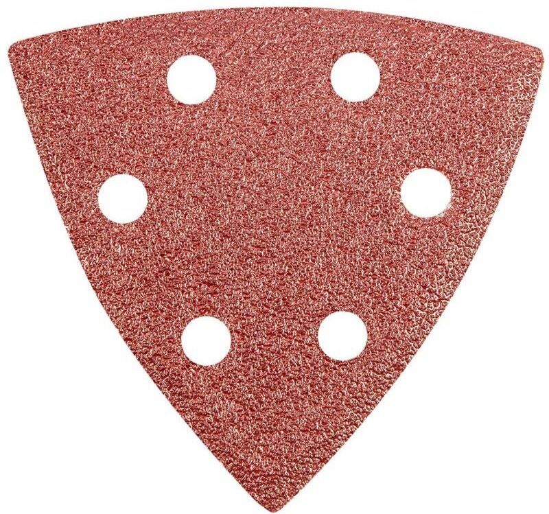 Graphit Delta Schleifpapier - 93x93mm K60, 5 Stk., mit Löchern - Schleifen von Holz, Metall