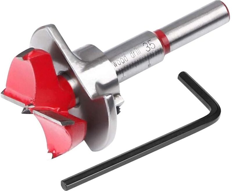 Fräser, 35 mm verstellbarer Positionierungsbohrersatz, Hartmetall-Lochsäge mit Tiefenanschlag (Tiefenbereich 10–40 mm)