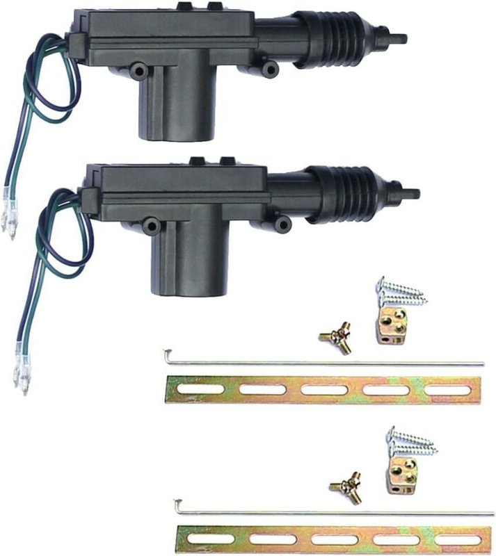 2 x schwarzer Auto-Kunststoff-Universal-Heavy-Duty-Türverriegelungsantrieb, 2 Drähte, 12 v, zentrale Fernbedienung für d...