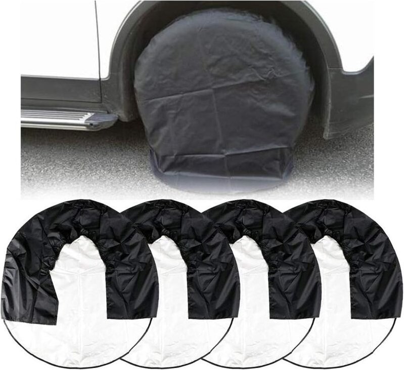 Thumbnail - 4er-Pack Ersatzreifenabdeckungen, wasserdichte Anhänger-, Wohnmobil-Reifenabdeckung, regensichere Reifen- und Radschutza...