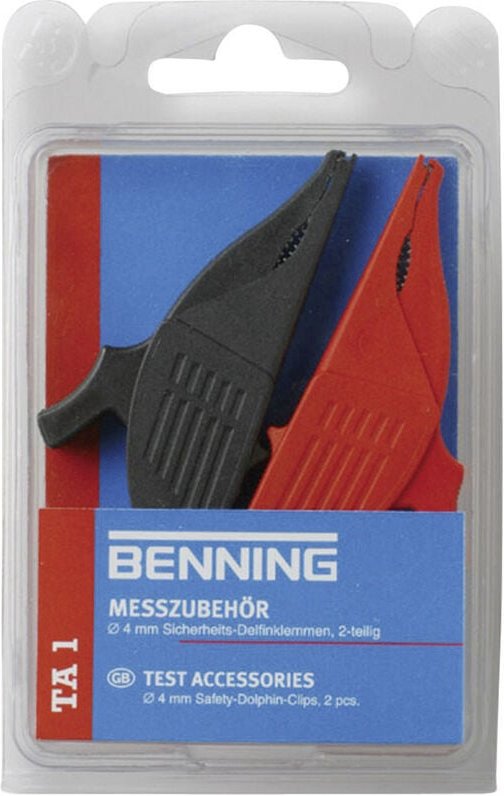 Benning TA 1 Sicherheits-Abgreifklemmen-Set Steckanschluss 4 mm CAT III 1000 V Rot, Schwarz