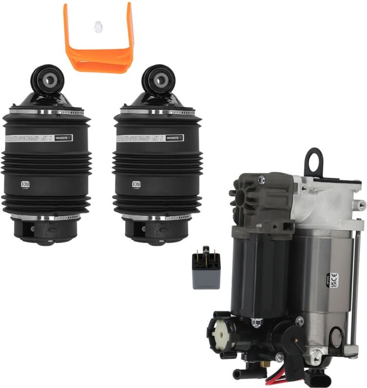 2x Federbalg 2Pins Hinten + Kompressor for Mercedes E-Klasse S211 A2113200925