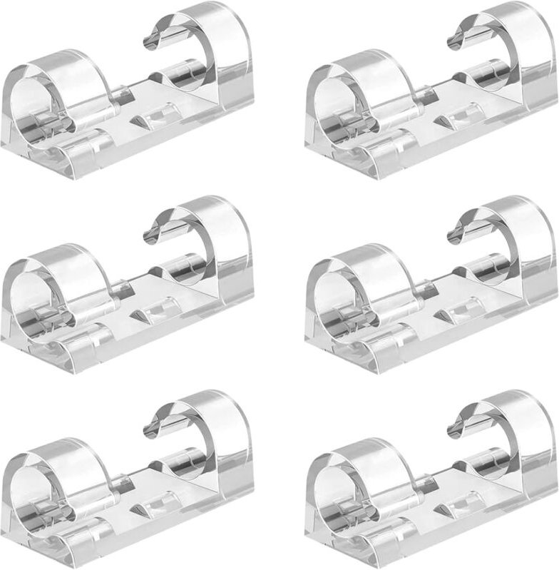 Csparkv - 80 Stück transparente Kabelmanager, selbstklebende Kabelclips, Kabelclips, geeignet für die meisten Netzkabel,...