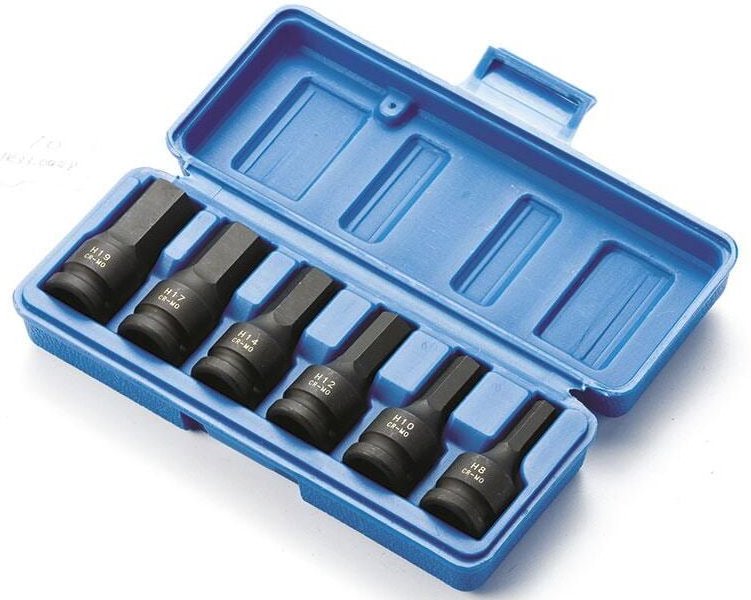 Satz 1/2 Impact-Innensechskant-Steckschlusseleinsatzen 8-19mm Fervi si413m006