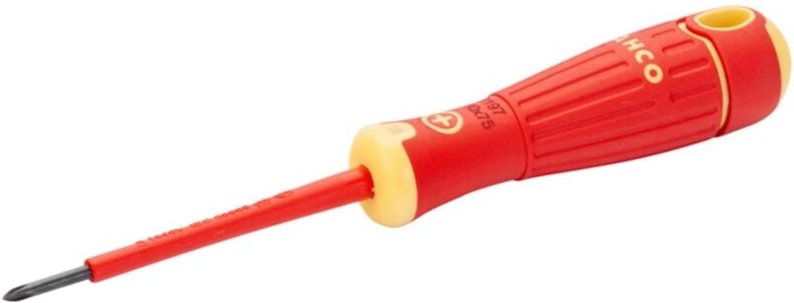 Bahco Nach VDE isolierter BahcoFit-Phillips-Schraubendreher mit Mehrkomponentengriff, PH2 x 175 mm