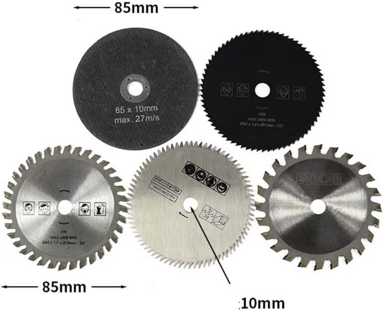 Thumbnail - Fitags - Teile/Satz 85 mm Durchmesser 10 mm Drehinnendurchmesser, Kleine Kreissägeblätter aus Hartlegierung, Drehschneid...