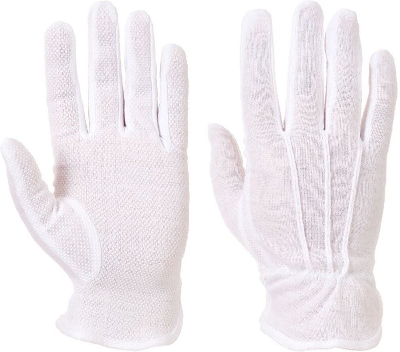 Mikrodot-Weiße Handschuhe L - Größe 9
