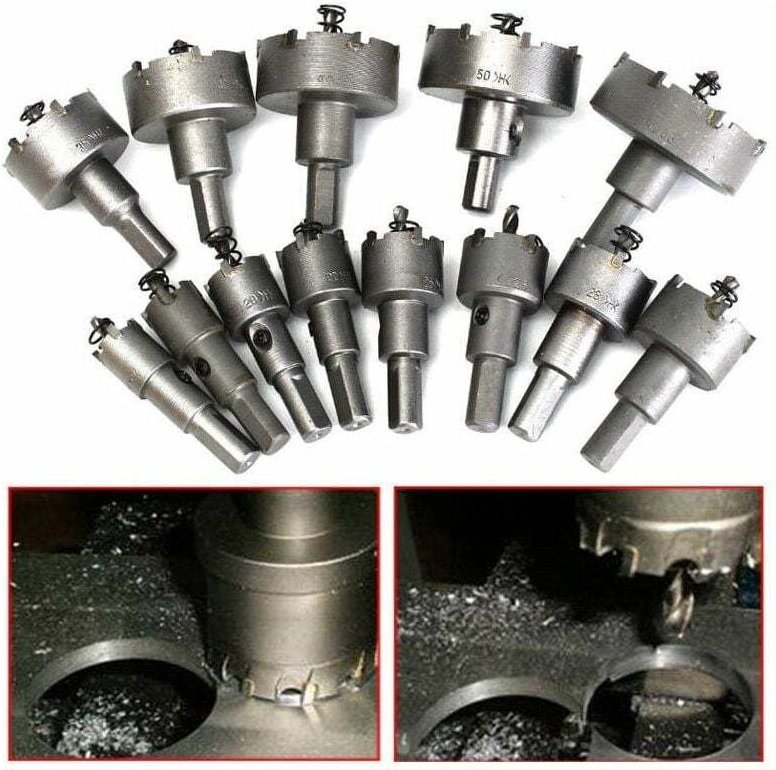 13-teiliges Lochsägen-Set, Lochsägen-Bohrer, 16 mm 53 mm Edelstahl-Lochsäge, Wolframkarbid-Bohrer, TCT-Metallbohrer, Har...