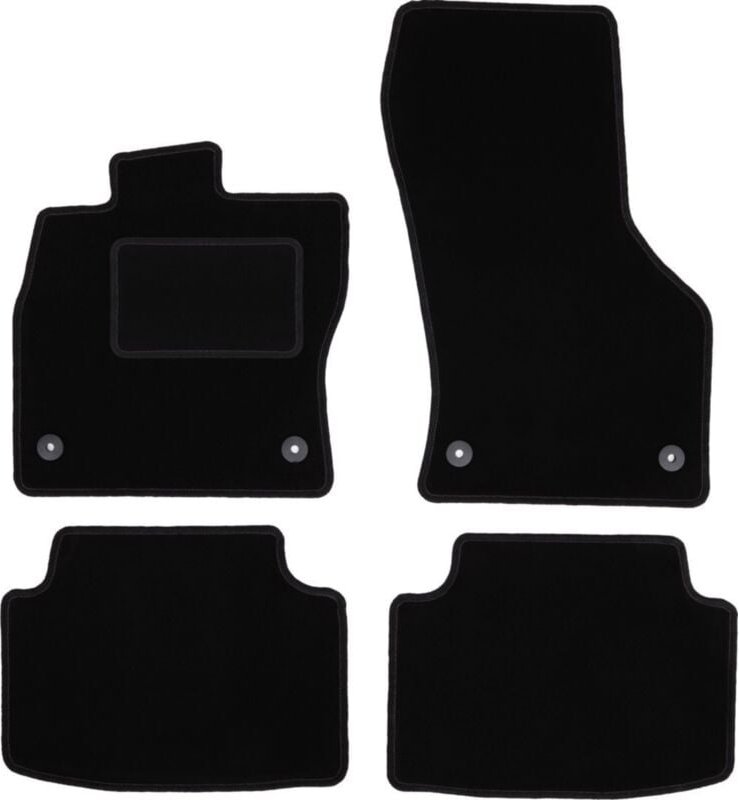Schwarze Veloursmatten für: Skoda Octavia III Liftback, Limousine, Variant, Kombi (2012-2020)