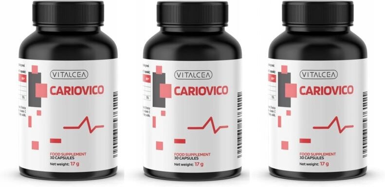 3x Cariovico: Granatapfel, Vitamin C, L-Arginin, L-Lysin 30 Kapseln.