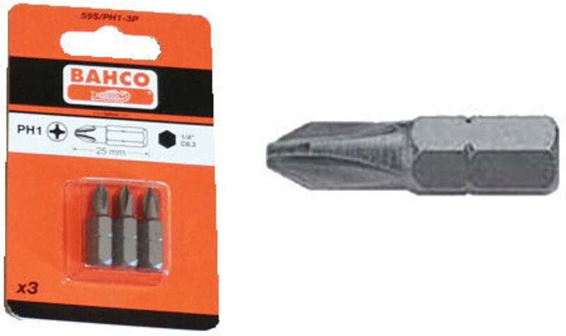 Phillips-Spitze Bahco S-PH1x2559S/PH1-3P Blister 3 Einheiten
