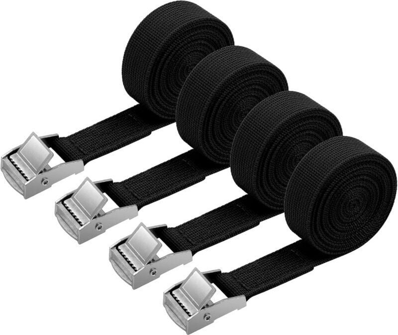 Thumbnail - 4-teiliges Zurrgurt-Set, 2 m x 20 mm, Befestigungsset mit Spanngurtschnalle, für Motorrad, Auto, Fahrradträger, Zugkraft...