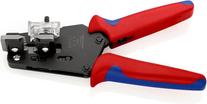 Knipex - 12 12 11 Präzisions-Abisolierzange mit Formmessern 1,5/2,5/4/6 mm² mit Mehrkomponenten-Hüllen brüniert 195 mm