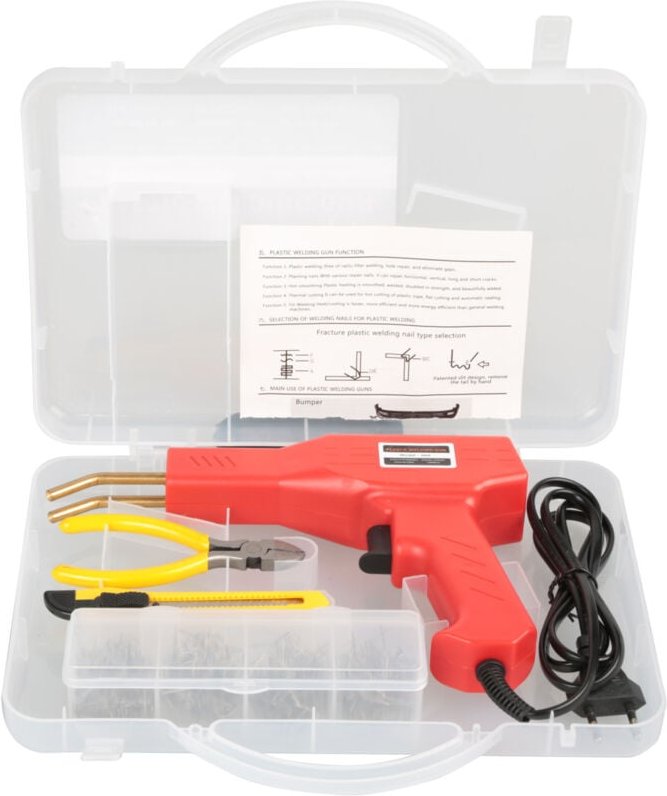 50-W-Kunststoffschweißgerät, Reparaturschweißpistole, 200-teiliges Heißheftgerät, Autostoßstangen-Reparatursatz, Kunstst...