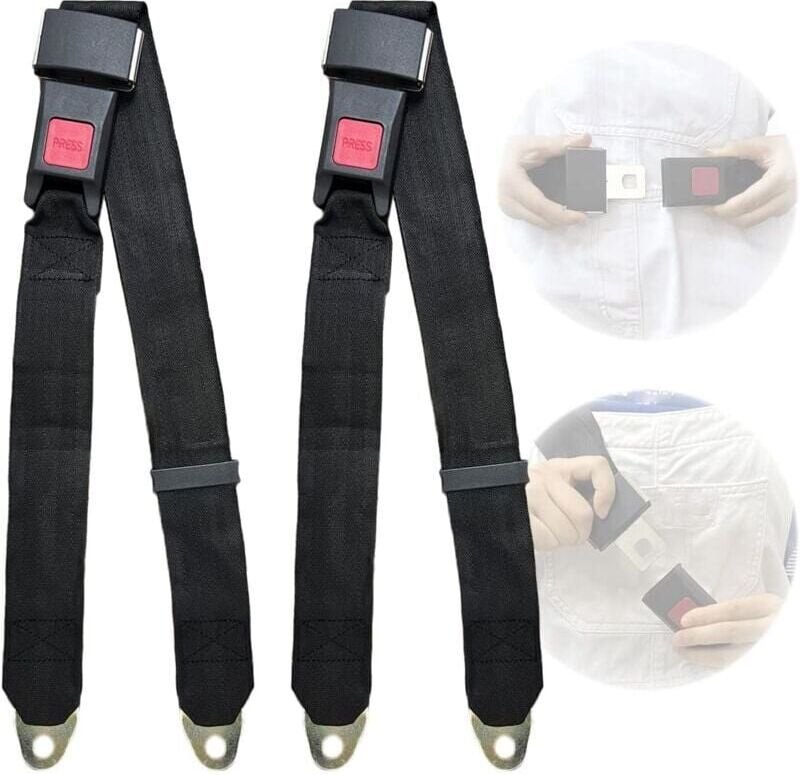 2er-Pack universell verstellbare Autosicherheitsgurte, 2-Punkt-Sicherheitsgurt, Einzel- und Doppelsicherheitsgurt, Siche...