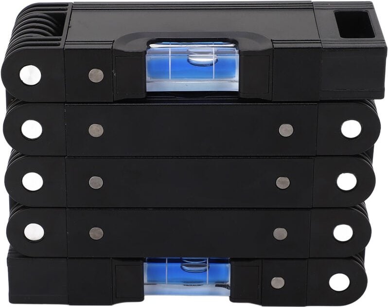 Woosien - Faltbares Wasserwaagenlineal aus Aluminiumlegierung mit 4 Blasen, multifunktionales, mehrwinkeliges, genaues, ...