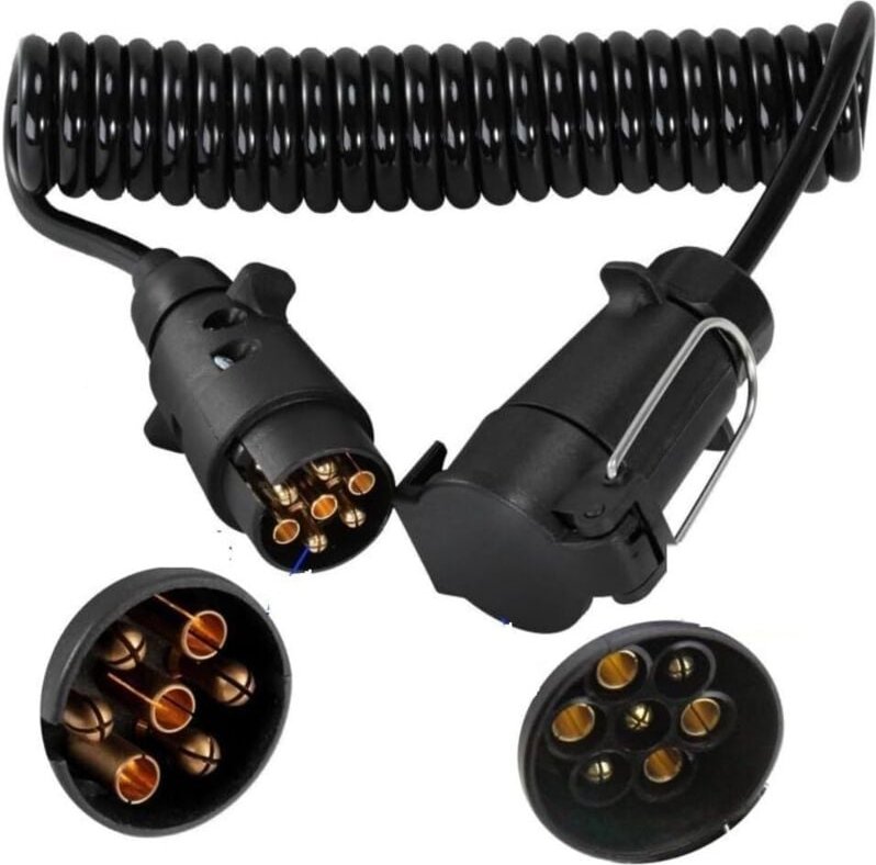 7-poliges Anhänger-Verlängerungskabel, 2 m, 7-poliger Anhängerkabelbaum und Anhängersteckdose für LKW, Anhänger