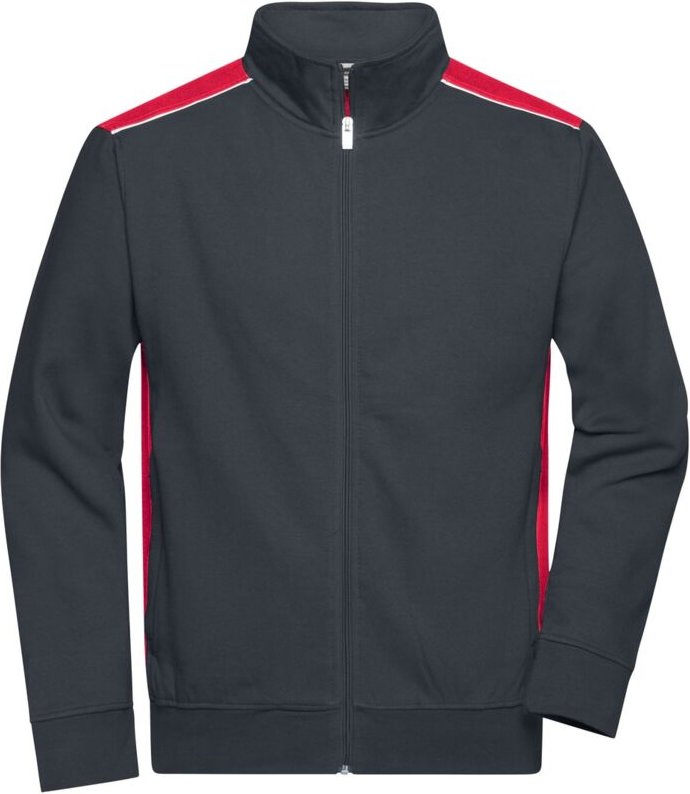 James&nicholson - Sweat-Jacke Herren JN870 Gr. 5XL carbon/red