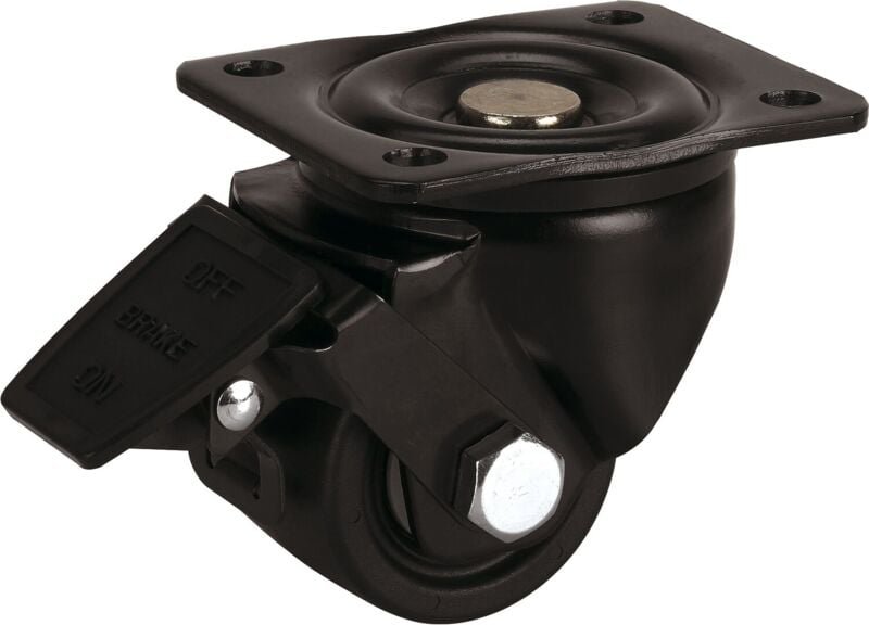 Thumbnail - Dörner+helmer - Lenkrolle mit Feststeller & Platte ø 75mm - Möbelrolle belastbar bis 300kg, schwarz