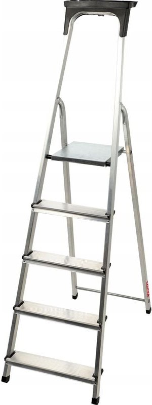 Kadax - Aluminiumleiter, Stehleiter bis zu 125 kg, Stufenleiter, 5 Stufen