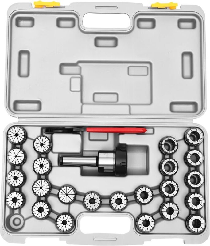 23tlg Spannzangenfutter Set MK3 M12 Hochpräzise Spannzangenset Werkzeugsatz ER40 Präzisions-Federzangen Set Spannzangens...