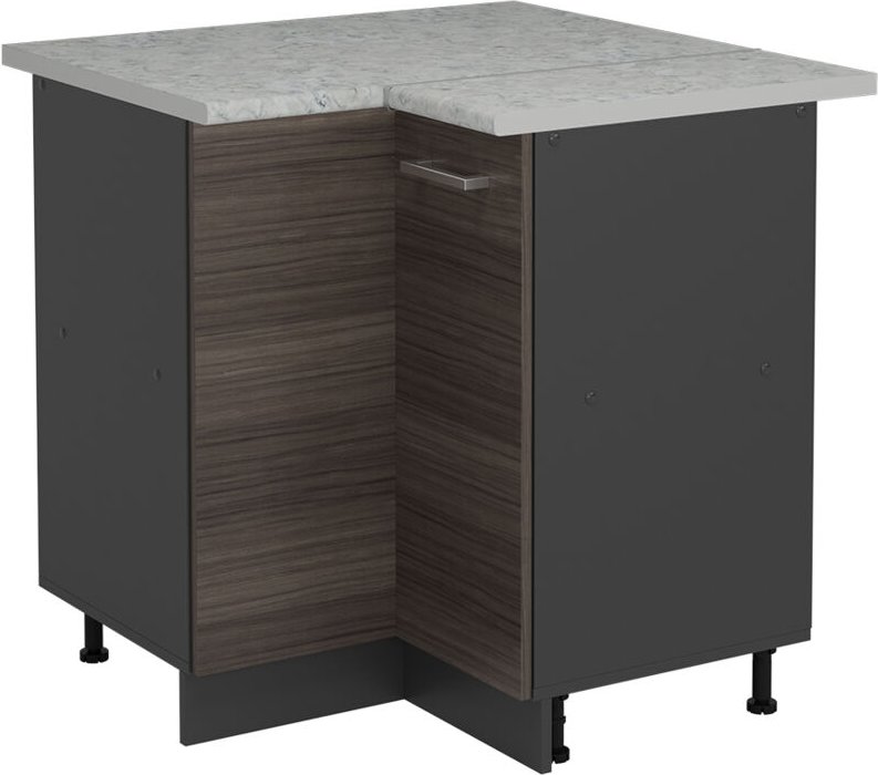 Vicco - Eckunterschrank R-Line, Edelgrau, 75.6 cm ap Marmor