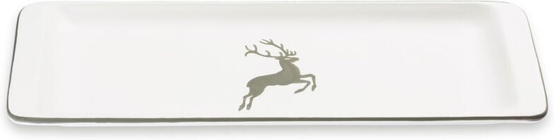 Gmundner Keramik - Grauer Hirsch, Stollenplatte 42 x 16 cm