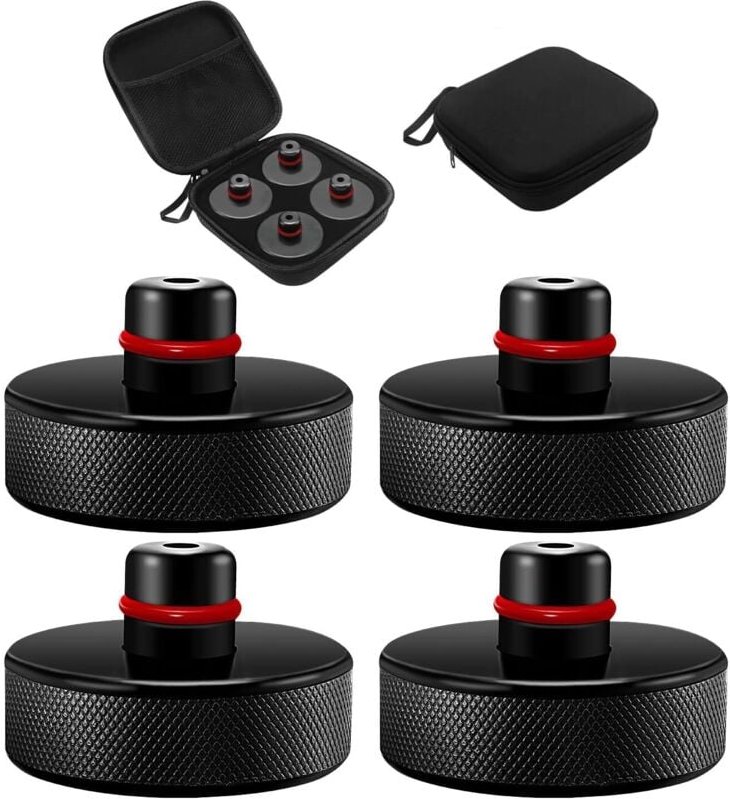 4-teiliger Wagenheber-Auflageblock, kompatibel mit Tesla Model 3/Y/S/X, Gummi-Hebepolster mit Aufbewahrungskoffer, Wagen...