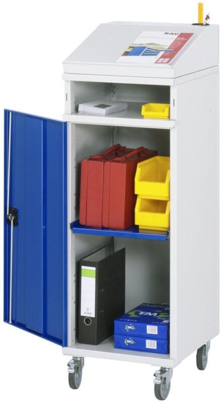 Beistellschrank Stehpult 01, B450xT520xH1235/1345mm, mobil - RAU