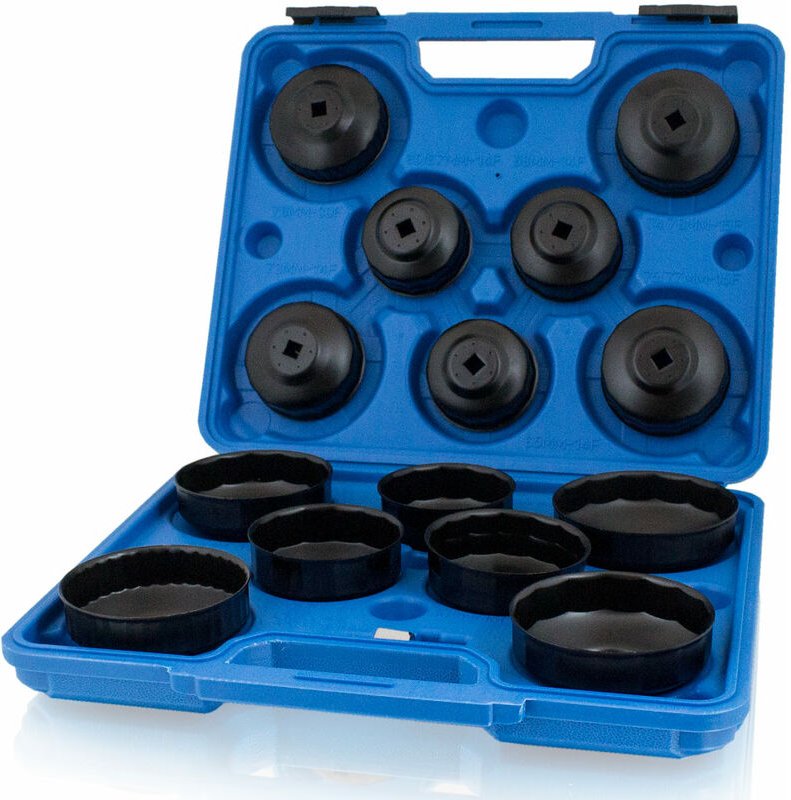 Bituxx - 15 tlg teiliges universal Ölfilterkappe Ölfilterschlüssel Ölfilterwechsel Ölfilter Abzieher Set für pkw Auto
