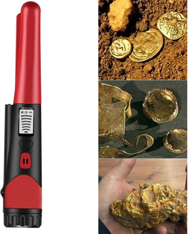 Jeffergarden - Tragbarer kleiner Handmetalldetektor-Finder, Schatzsucher, hohe Präzision, Mehrzweck, mit LCD-Bildschirm ...