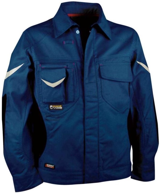 Cofra Arbeitsjacke mit vielen Taschen und Reflektionsstreifen marineblau 62