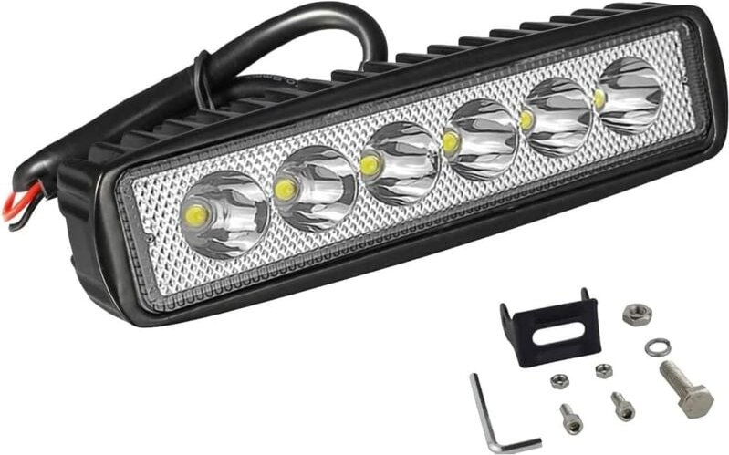 Stück LED-Scheinwerfer, 6 Zoll 18W Scheinwerfer LED-Leiste 12V für Motorrad Auto LKW SUV Boot