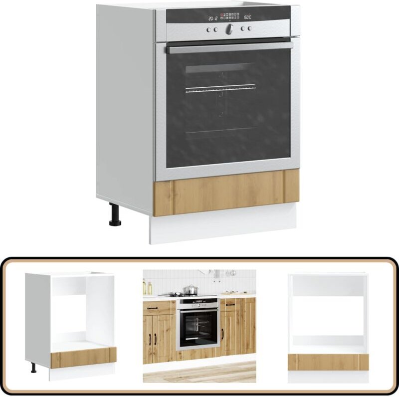 Thumbnail - Herdumbauschrank Lucca Artisan-Eiche Holzwerkstoff - Vidaxl