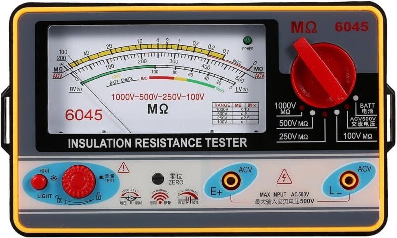 Digitaler Isolationswiderstandstester, 100 V/250 V/500 V/1000 V, Megohmmeter, Ohmmeter, Isolations-Megohmmeter, Messbere...