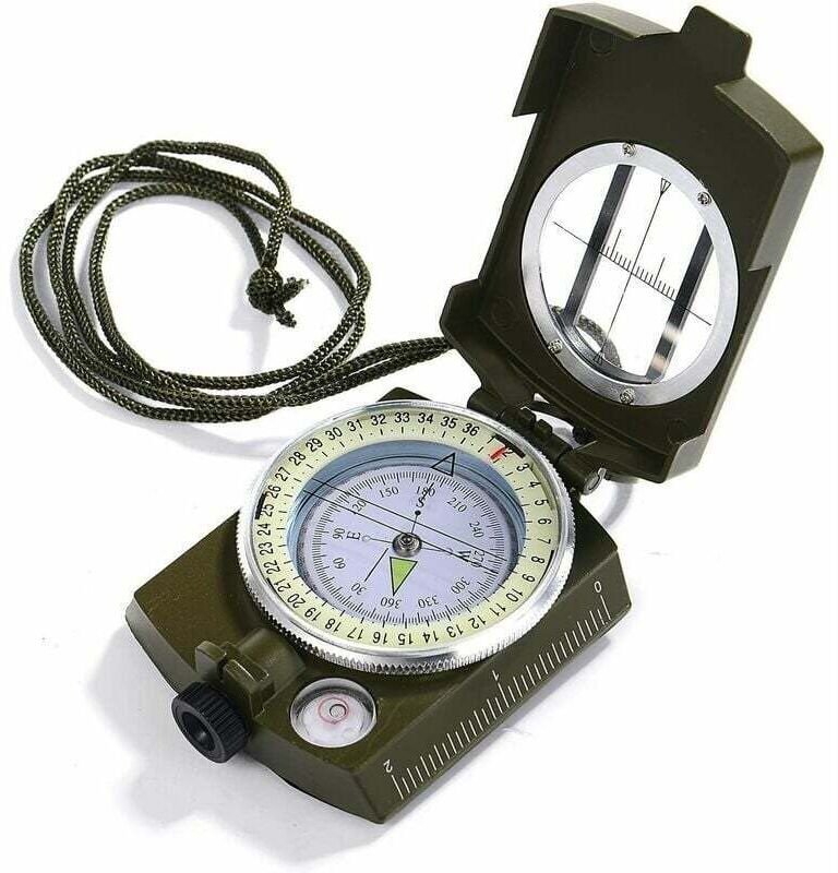 Shining House - Multifunktionaler tragbarer Militär-Orientierungslaufkompass aus Metall zum Wandern, Camping, Erkunden, ...