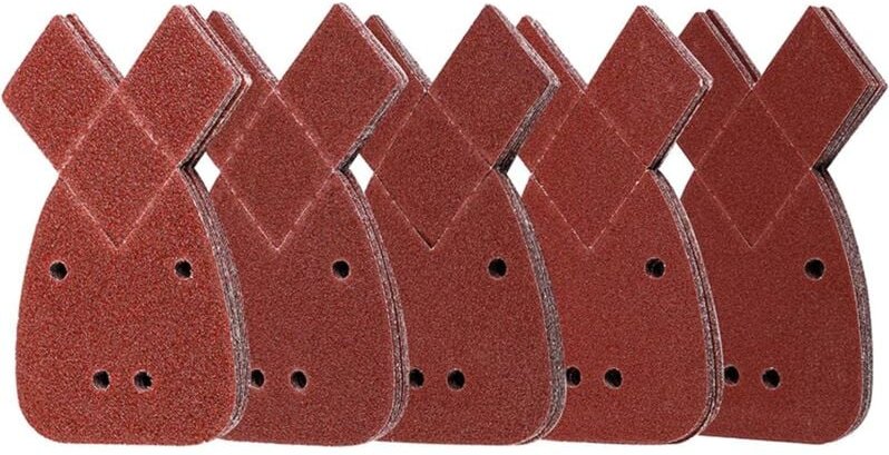 50 Stück dreieckige Schleifblätter Schleifpapier, 4 Löcher, Stärke 40/60/80/120/240 für polierte Schleifmaschine/Schwarz...