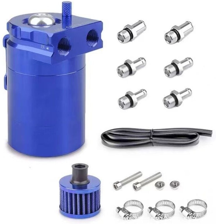 300 ml Aluminium-Ölauffangbehälter, Auto-Reservoir, Universal-Luftabscheider, Luft mit Luftfilter, Schlauch und anderem ...